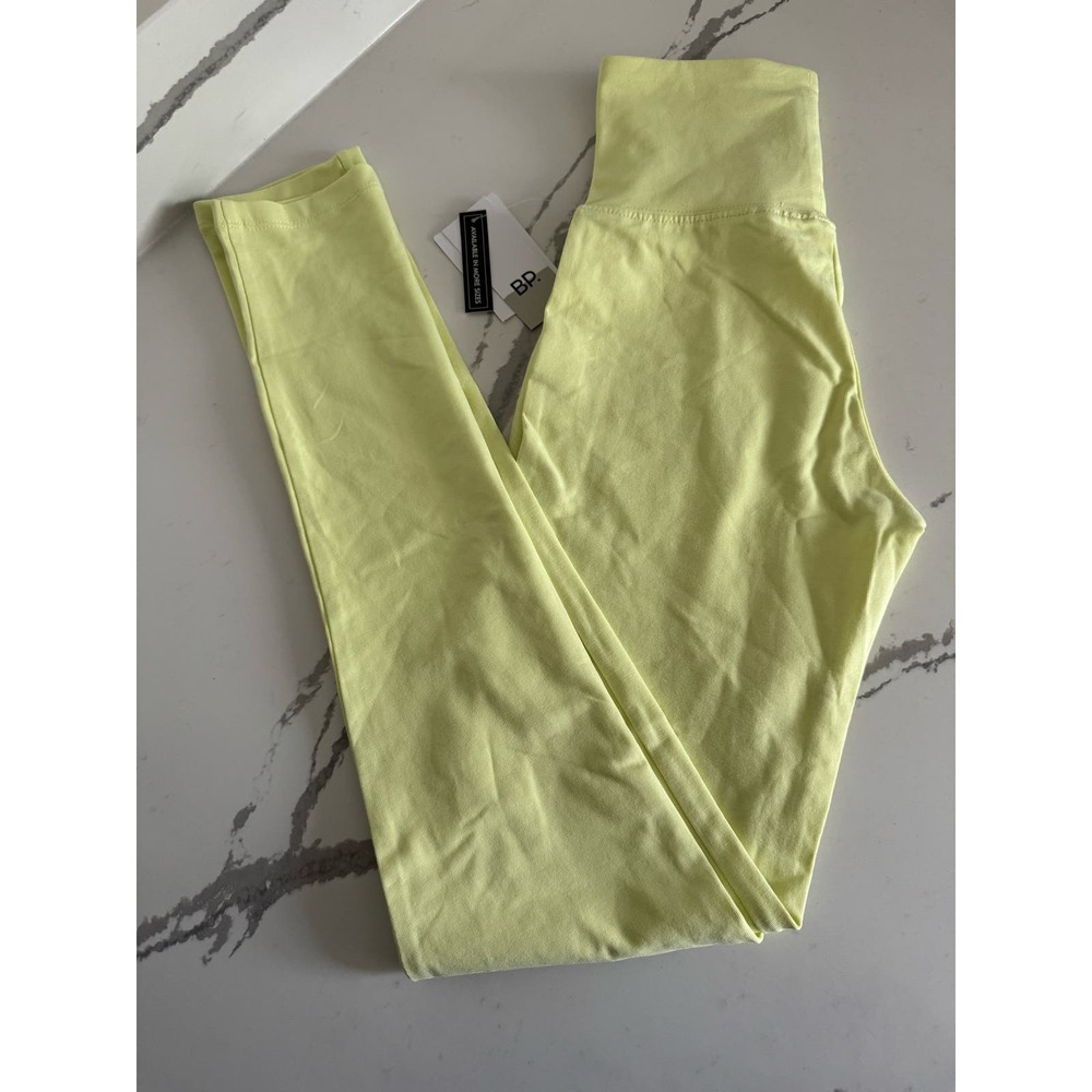 NWT BP Nordstrom Bright Neon Yellow Leggings Cotton Size XXS
